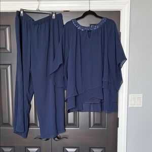 Elegant Navy Blue Pantsuit